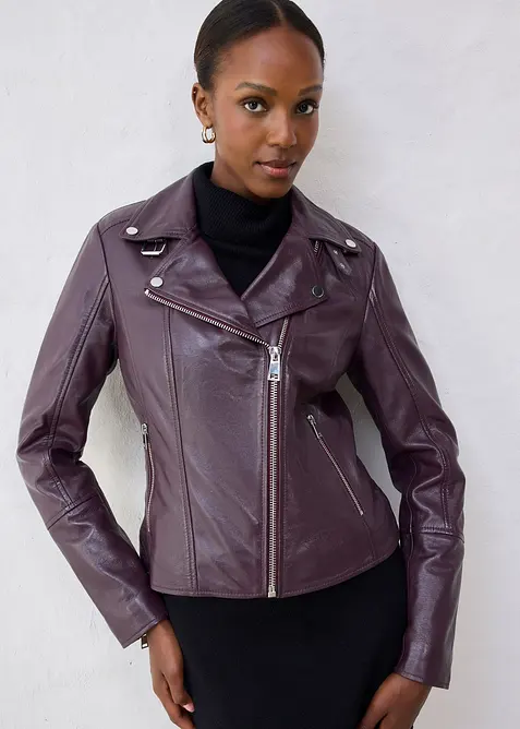 Giacca biker in nappa, bonprix