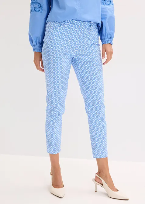 Pantaloni cropped elasticizzati in bengalina, bonprix