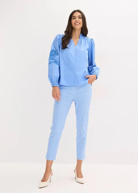 Pantaloni cropped elasticizzati in bengalina, bonprix