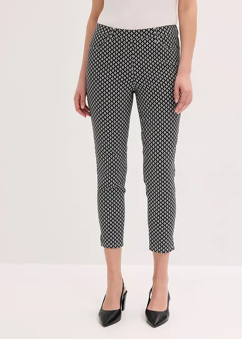Pantaloni cropped elasticizzati in bengalina, bonprix