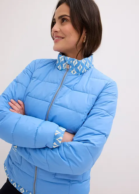 Giacca trapuntata leggera double face in fantasia, bonprix