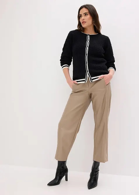 Cardigan traforato con filato piumato, bonprix