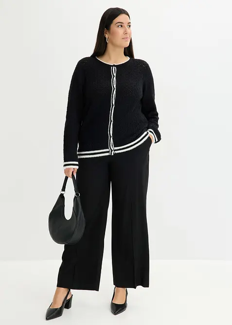 Cardigan traforato con filato piumato, bonprix