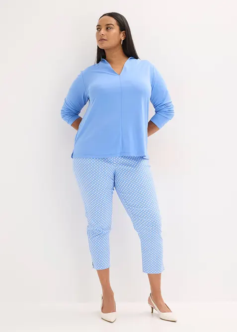 Pantaloni cropped elasticizzati in bengalina, bonprix