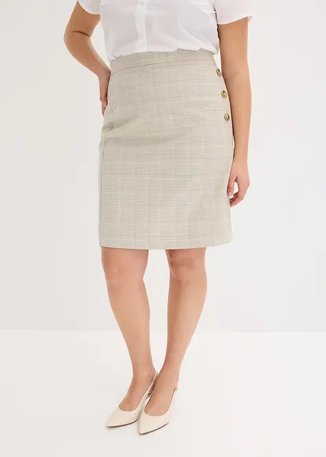 Gonna longuette in principe di Galles, bonprix