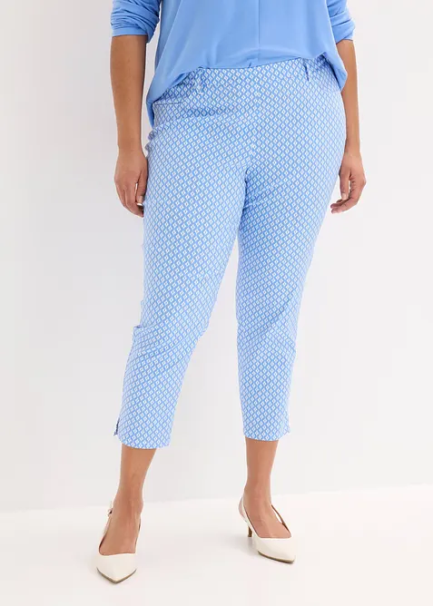 Pantaloni cropped elasticizzati in bengalina, bonprix