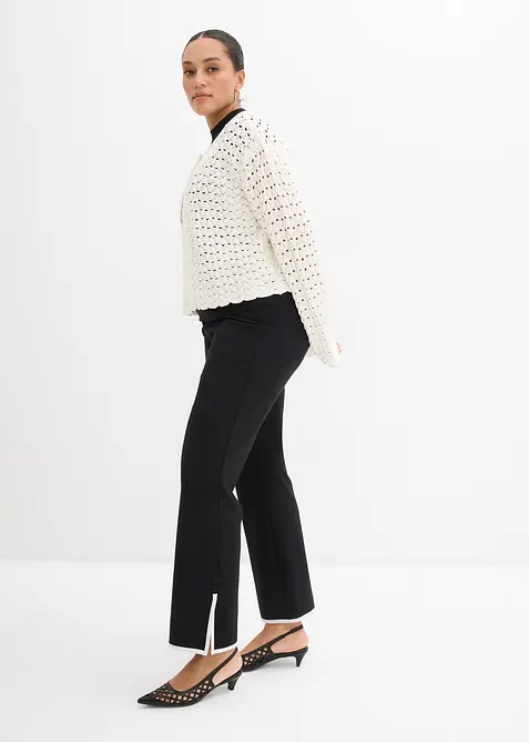 Pantaloni in punto di Roma con spacchi a contrasto, bonprix