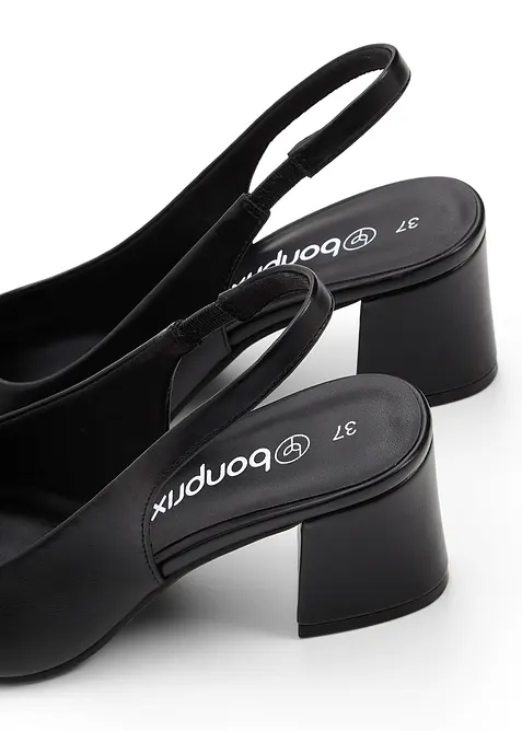 D&eacute;collet&eacute; slingback con tacco a blocco, bonprix