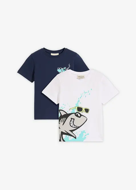 T-shirt in puro cotone biologico (pacco da 2), bonprix