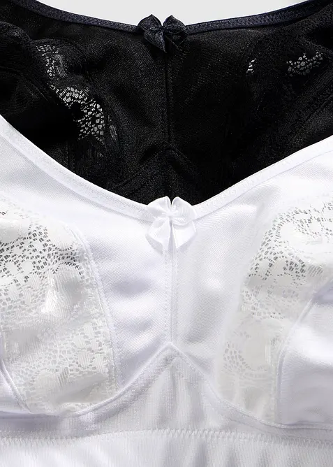 Reggiseno contenitivo senza ferretto con spalline imbottite (pacco da 2), bonprix