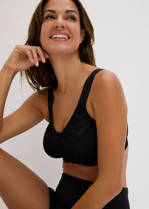 Reggiseno contenitivo senza ferretto con spalline imbottite (pacco da 2), bonprix