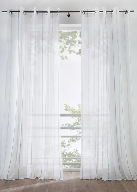 Tenda trasparente a righe (pacco da 1), bonprix