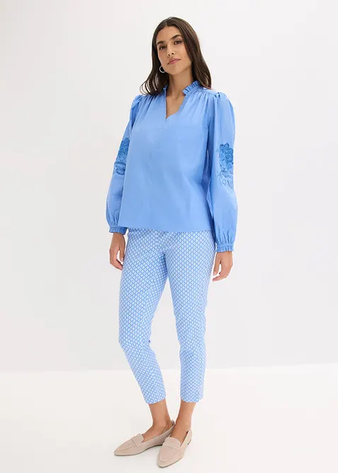 Tunica di cotone con ricami traforati, bonprix