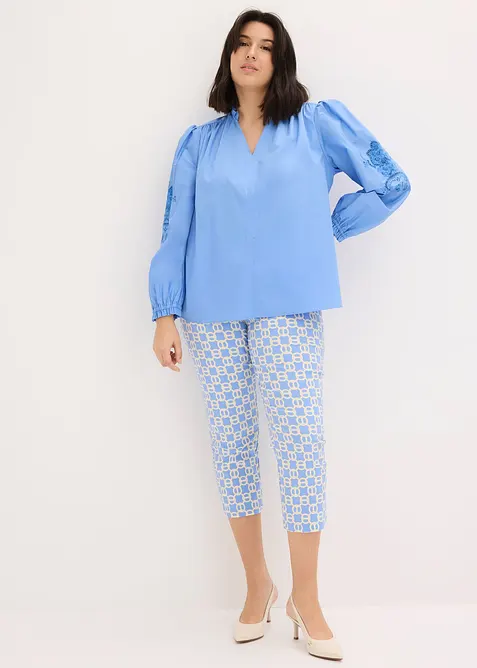 Tunica di cotone con ricami traforati, bonprix