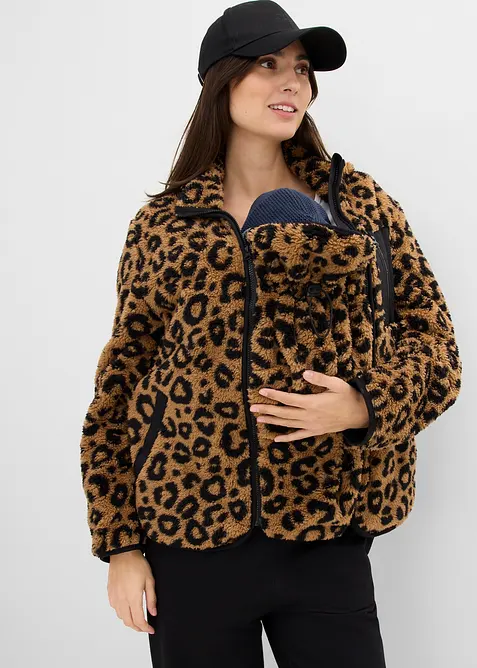 Giacca pr&eacute;maman 3 in 1 in pile teddy con inserto babywearing, bonprix