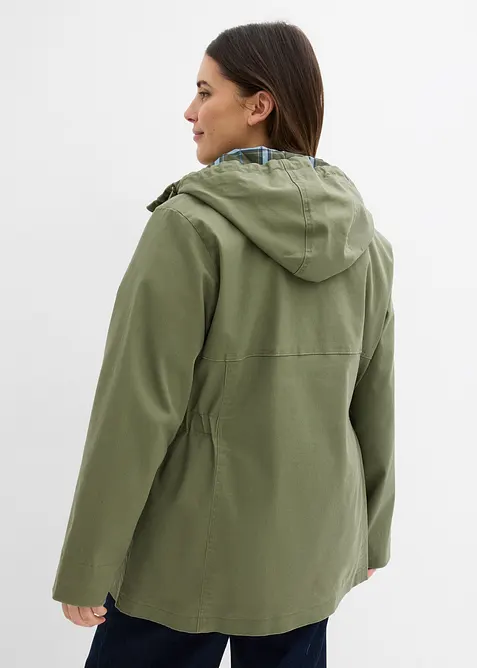 Giacca idrorepellente con fodera a quadri, bonprix