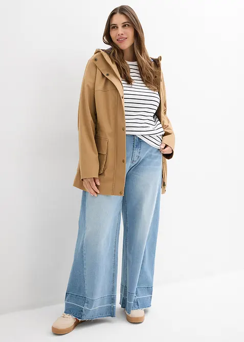 Giacca tecnica idrorepellente con fodera a quadri, bonprix