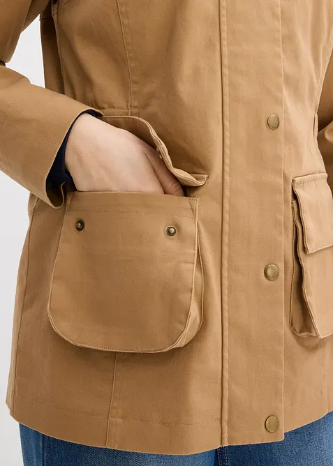 Giacca tecnica idrorepellente con fodera a quadri, bonprix