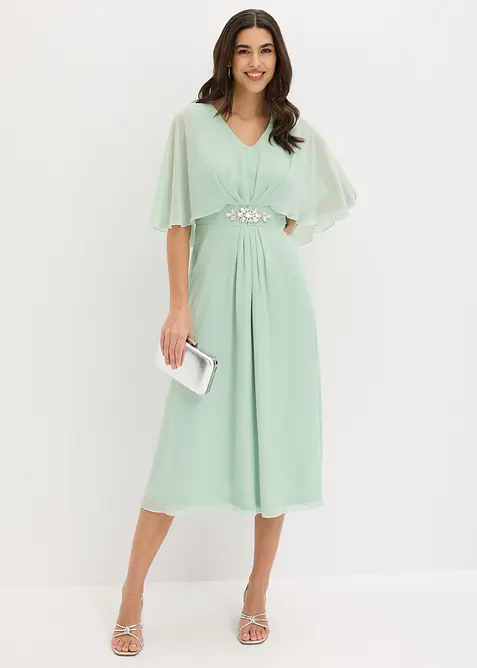 Abito in chiffon con applicazione di strass, bonprix