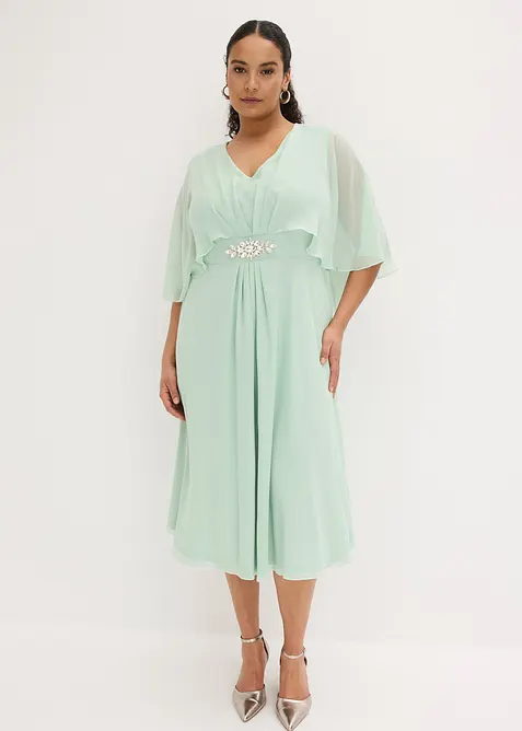 Abito in chiffon con applicazione di strass, bonprix