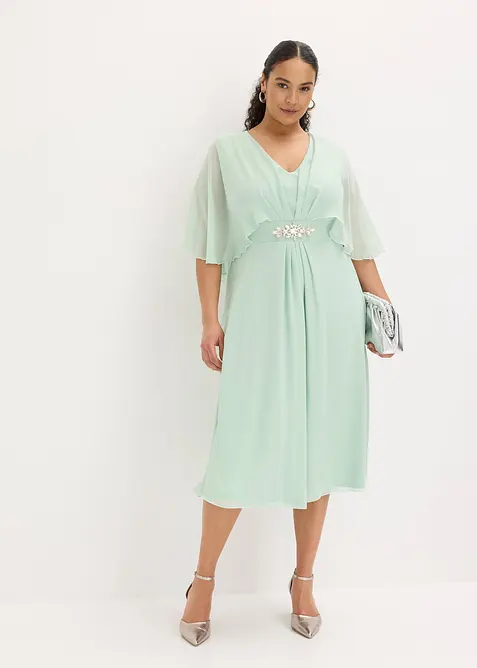 Abito in chiffon con applicazione di strass, bonprix