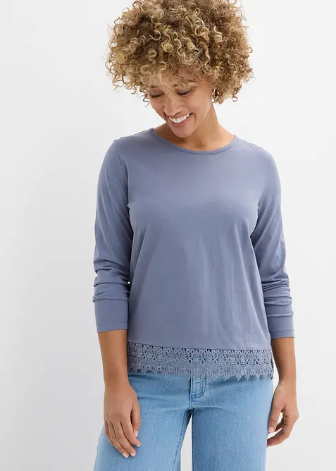 Maglia a maniche lunghe in puro cotone (pacco da 2), bonprix