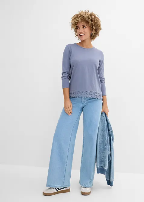 Maglia a maniche lunghe in puro cotone (pacco da 2), bonprix