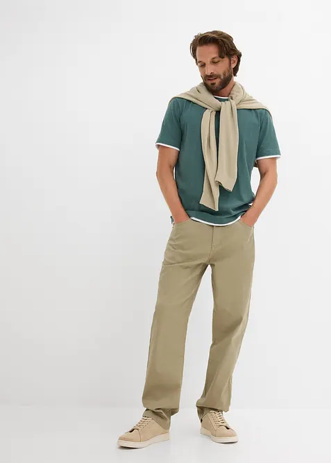 T-shirt effetto 2 in 1 in filato fiammato, bonprix