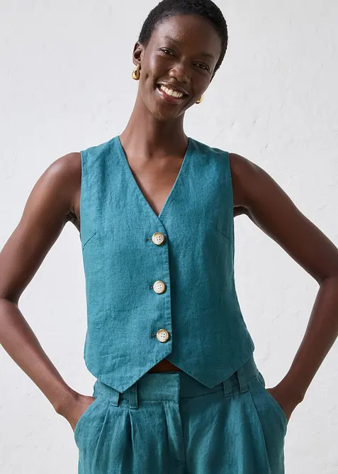 Gilet in puro lino, bonprix