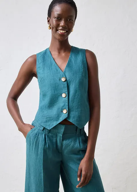 Gilet in puro lino, bonprix