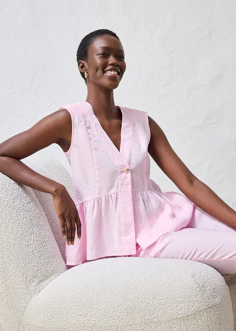 Gilet in puro lino, bonprix