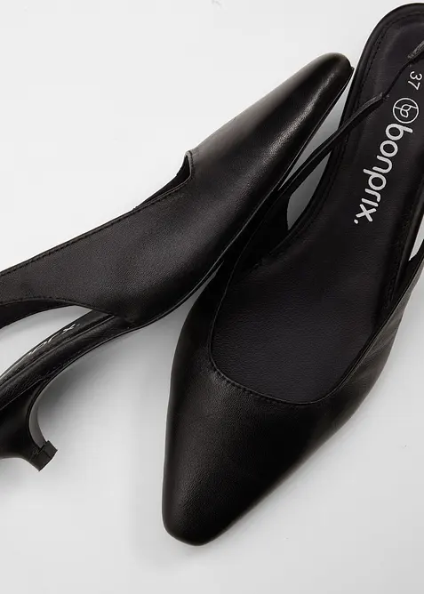 D&eacute;collet&eacute; slingback in pelle, bonprix