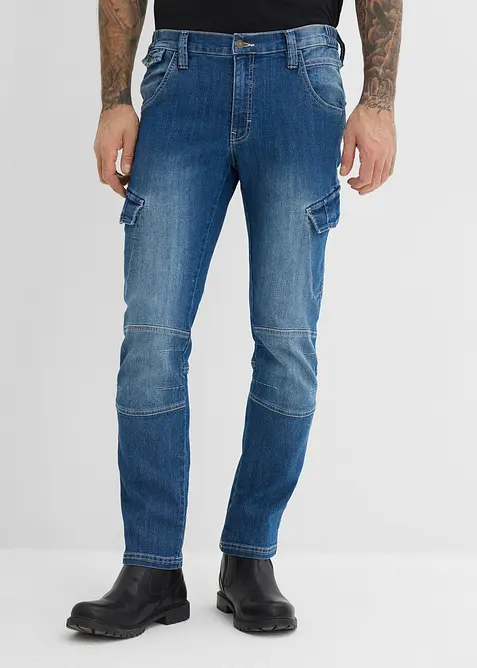 Jeans cargo leggeri comodi in vita, regular fit straight, bonprix