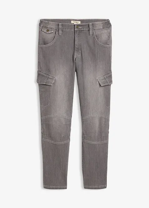 Jeans cargo leggeri comodi in vita, regular fit straight, bonprix