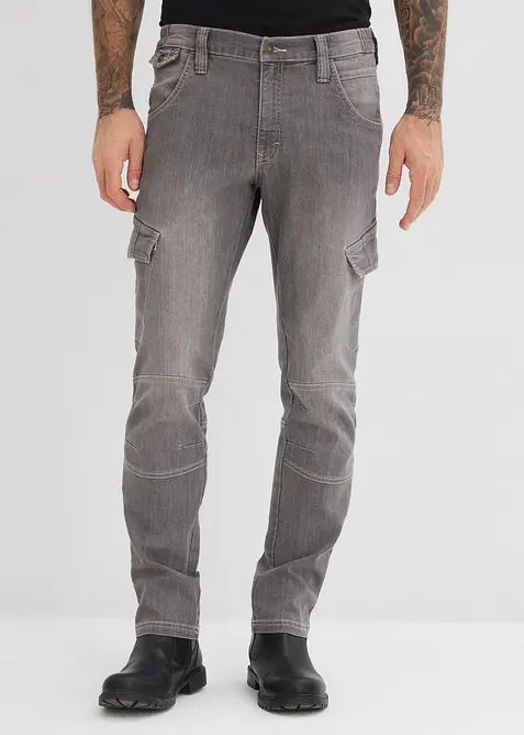 Jeans cargo leggeri comodi in vita, regular fit straight, bonprix