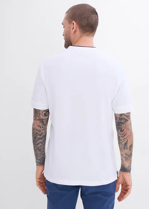 T-shirt serafino in piquet di puro cotone biologico, bonprix