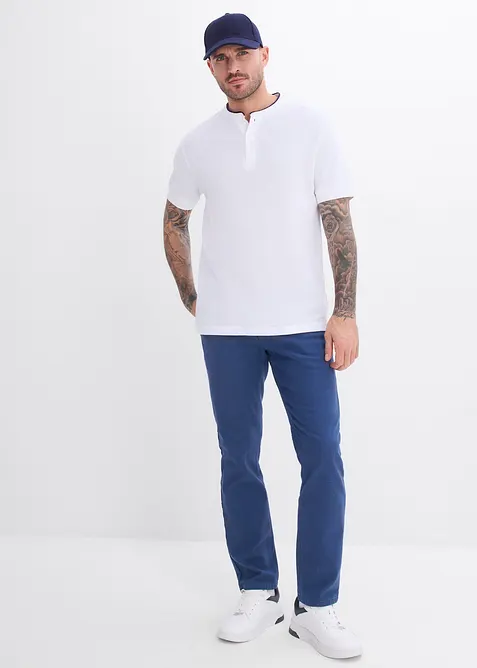 T-shirt serafino in piquet di puro cotone biologico, bonprix