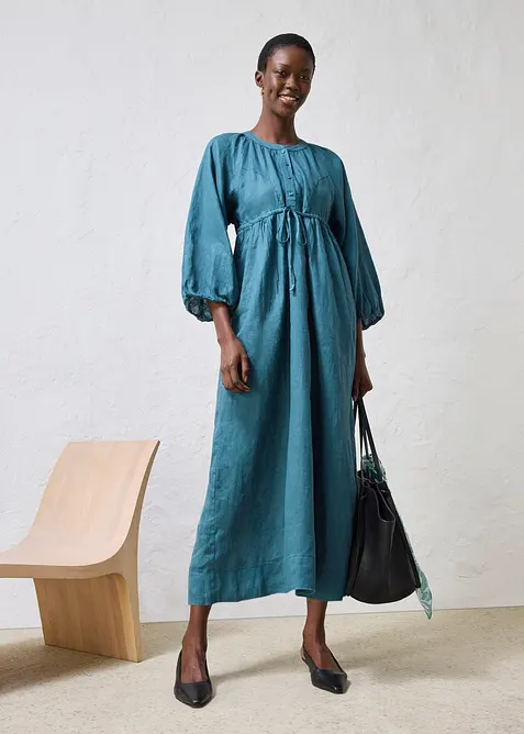 Abito lungo in puro lino, bonprix