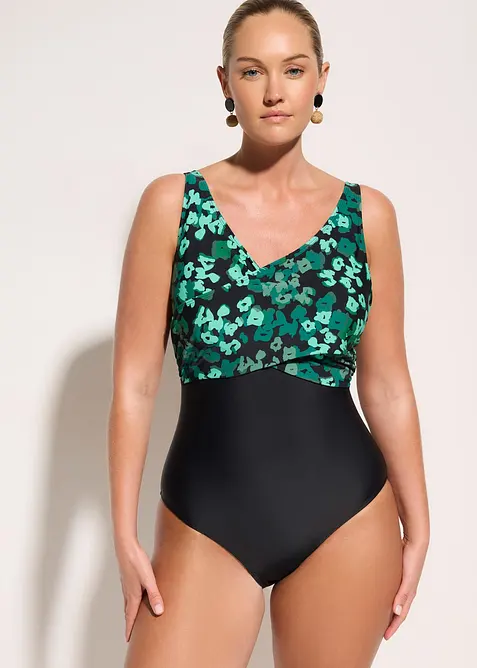 Costume intero con dettaglio incrociato ed effetto modellante medio, bonprix