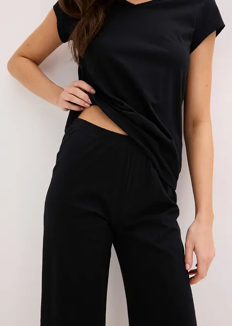 Pigiama con pantaloni culotte corti e larghi, bonprix
