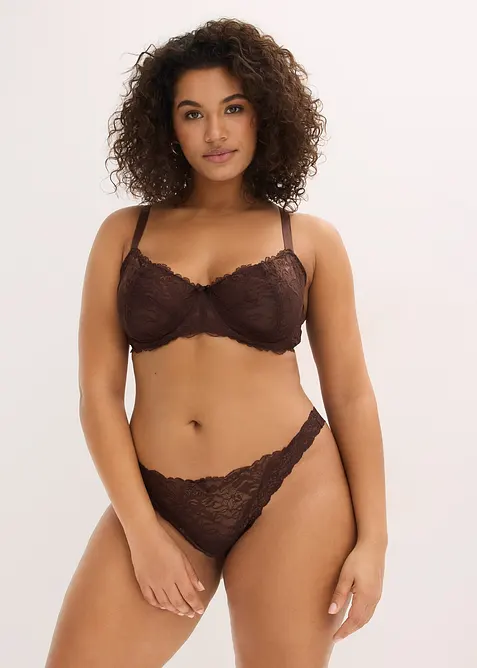 Reggiseno con ferretto, piccola imbottitura e pizzo delicato, bonprix