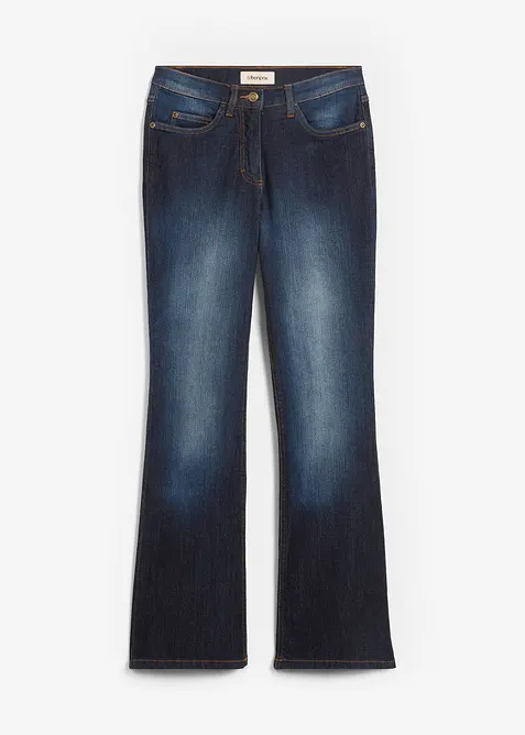 Jeans bootcut elasticizzati, vita media, bonprix