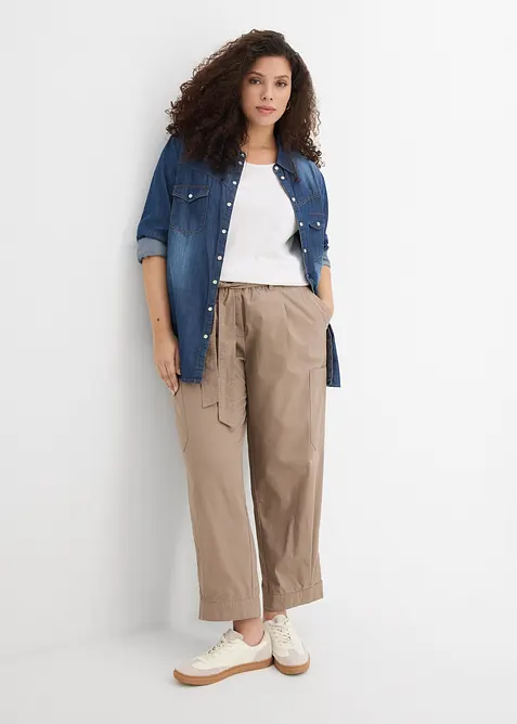 Pantaloni cargo cropped, bonprix