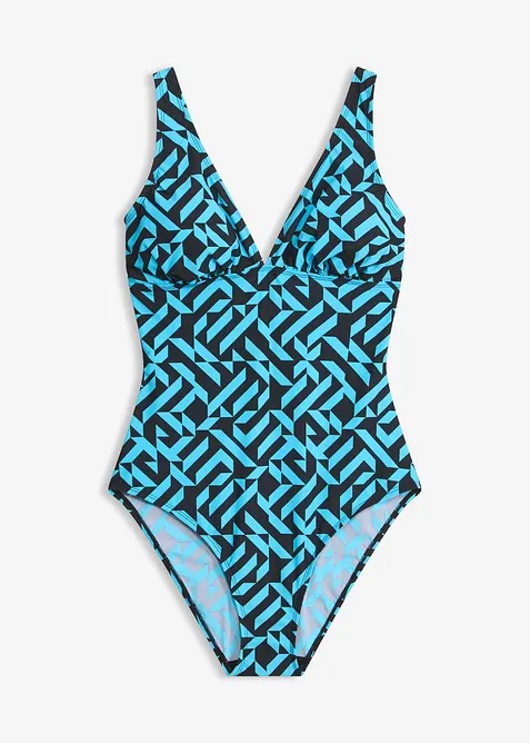 Costume intero con scollatura a V ed effetto modellante leggero, bonprix