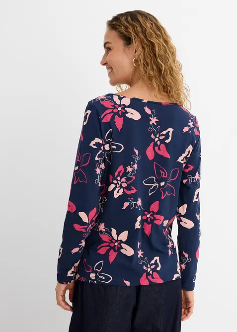 Maglia a maniche lunghe in fantasia floreale, bonprix
