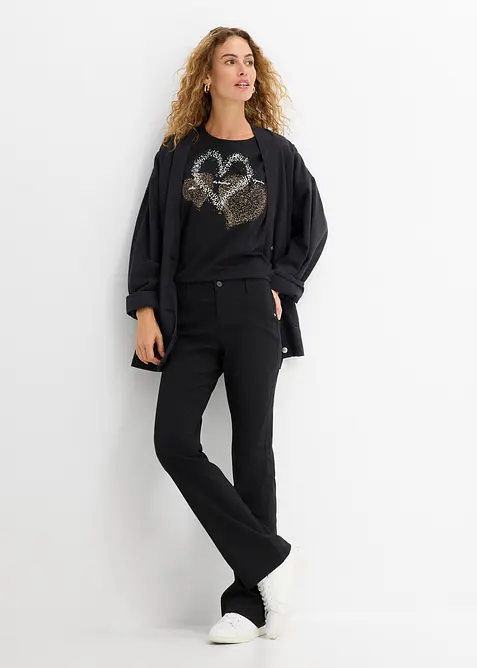 T-shirt in cotone biologico con cuore, bonprix