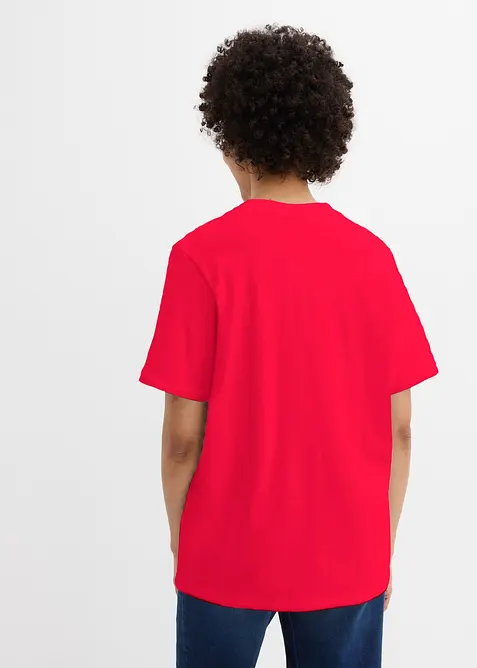 Maglia lunga e larga con scollo a V e maniche corte (pacco da 5), bonprix