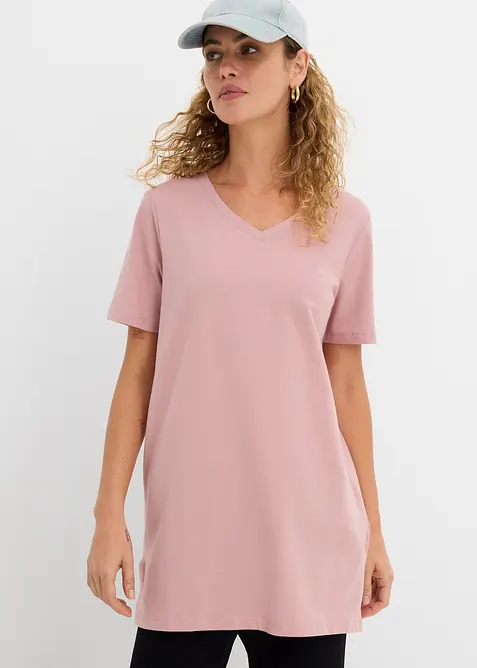 T-shirt lunga con scollo a V (pacco da 2), bonprix