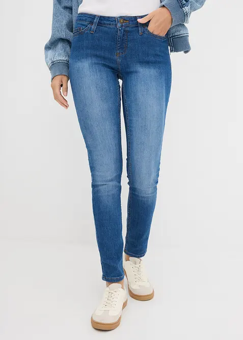 Jeans skinny elasticizzati, vita media, bonprix