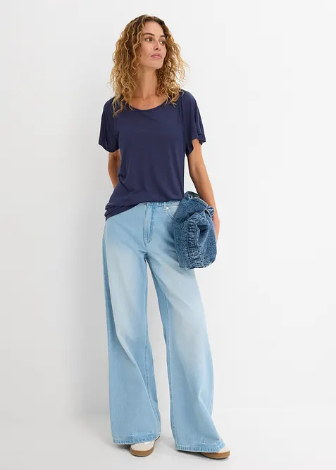 Maglia in filato fiammato con maniche ad aletta, bonprix